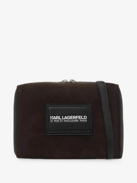 Karl Lagerfeld mochila tipo mensajero de gamuza