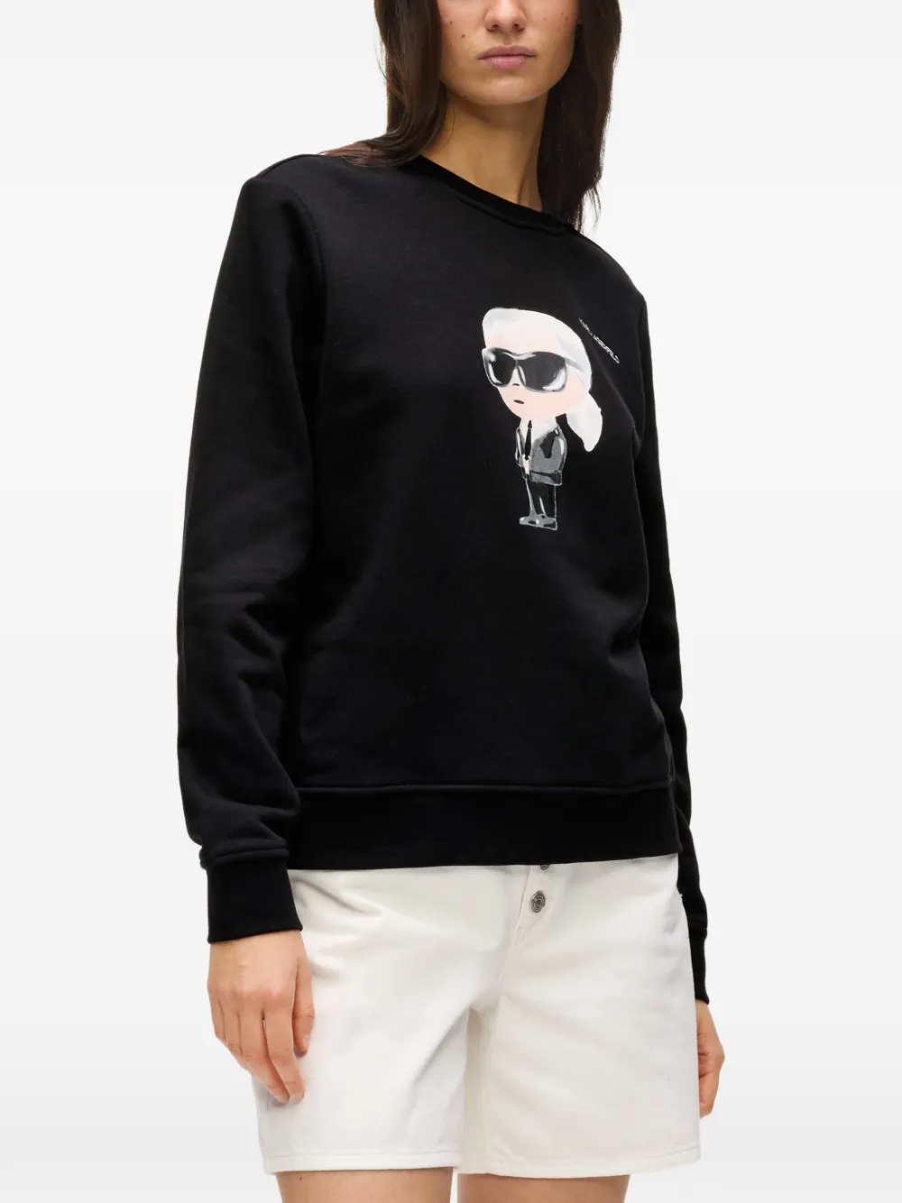  Karl Lagerfeld Ikon Aquarelle Sweatshirt - Black 