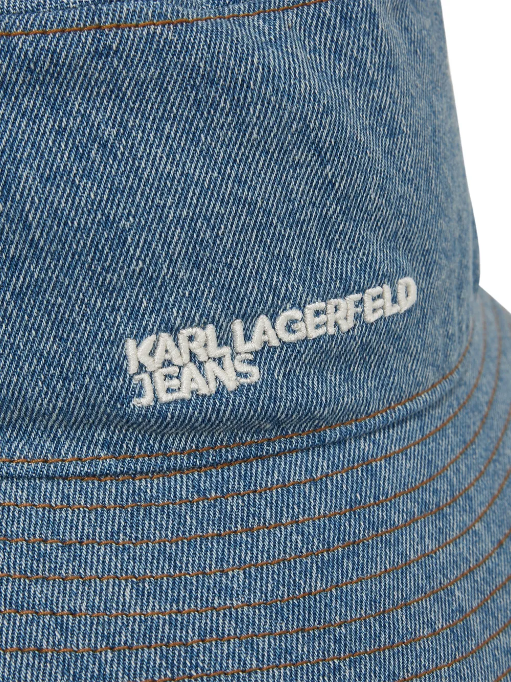 Karl Lagerfeld Jeans Vissershoed met logo Blauw