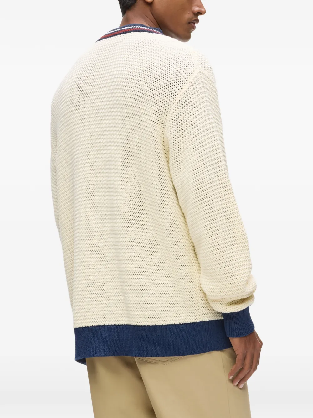 Karl Lagerfeld Ikon gestreept vest met structuur Beige