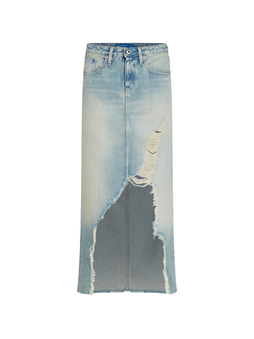 Karl Lagerfeld Jeans Ausgefranster Jeans-Maxirock - Blau