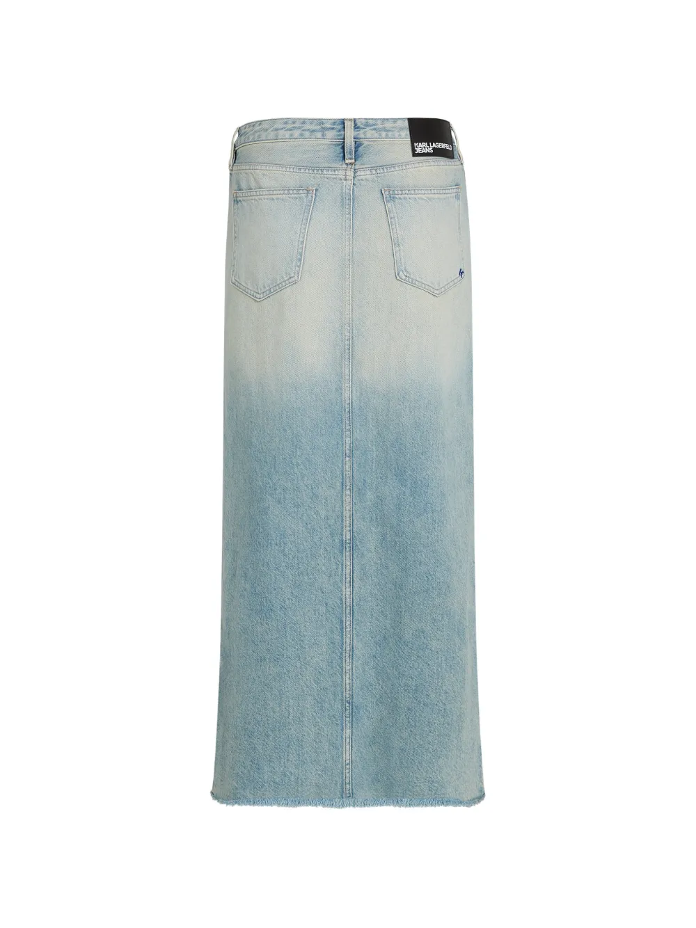 Karl Lagerfeld Jeans Denim maxi-rok met franje Blauw