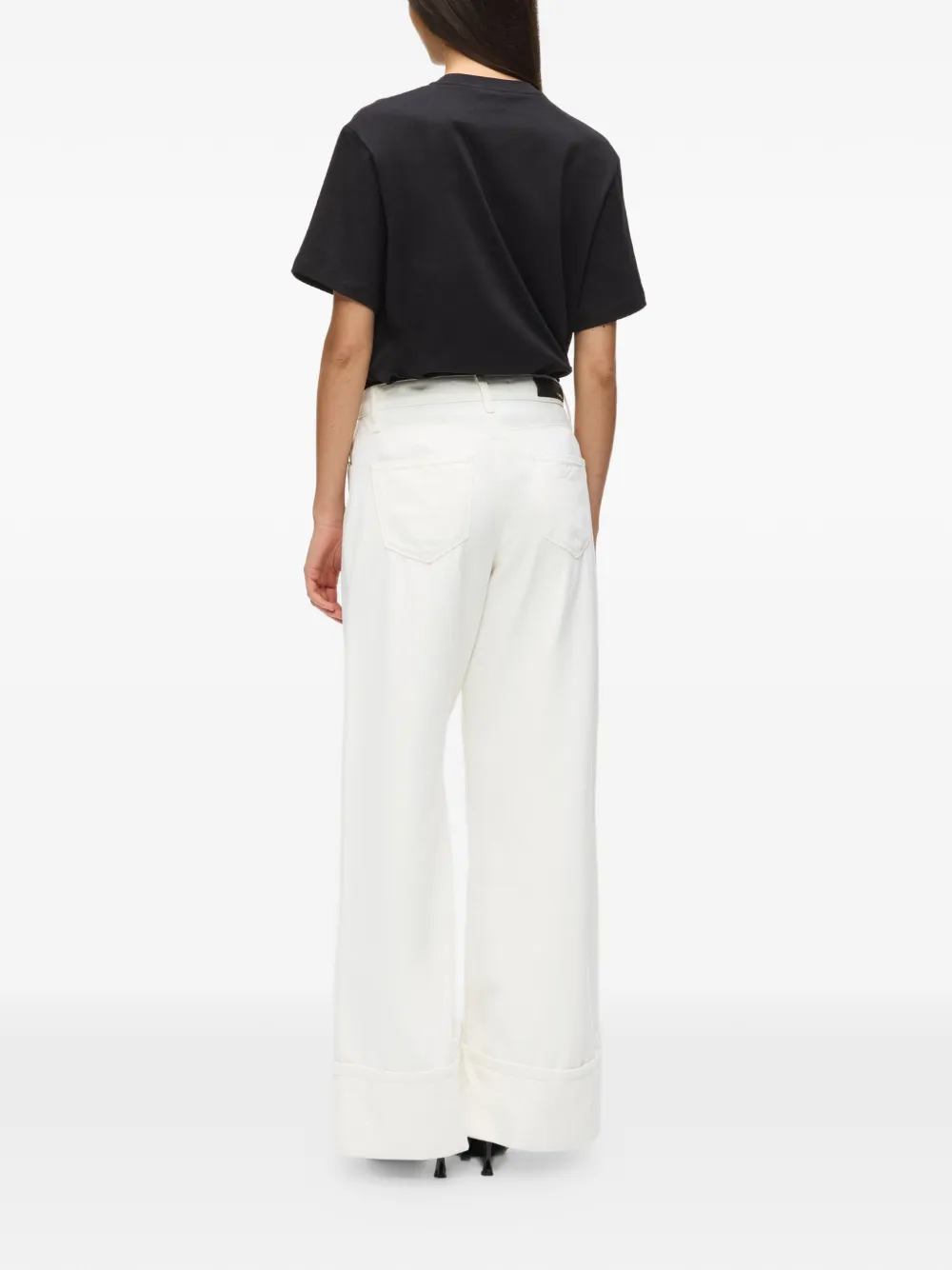 Karl Lagerfeld Jeans met riemlussen en zak Wit
