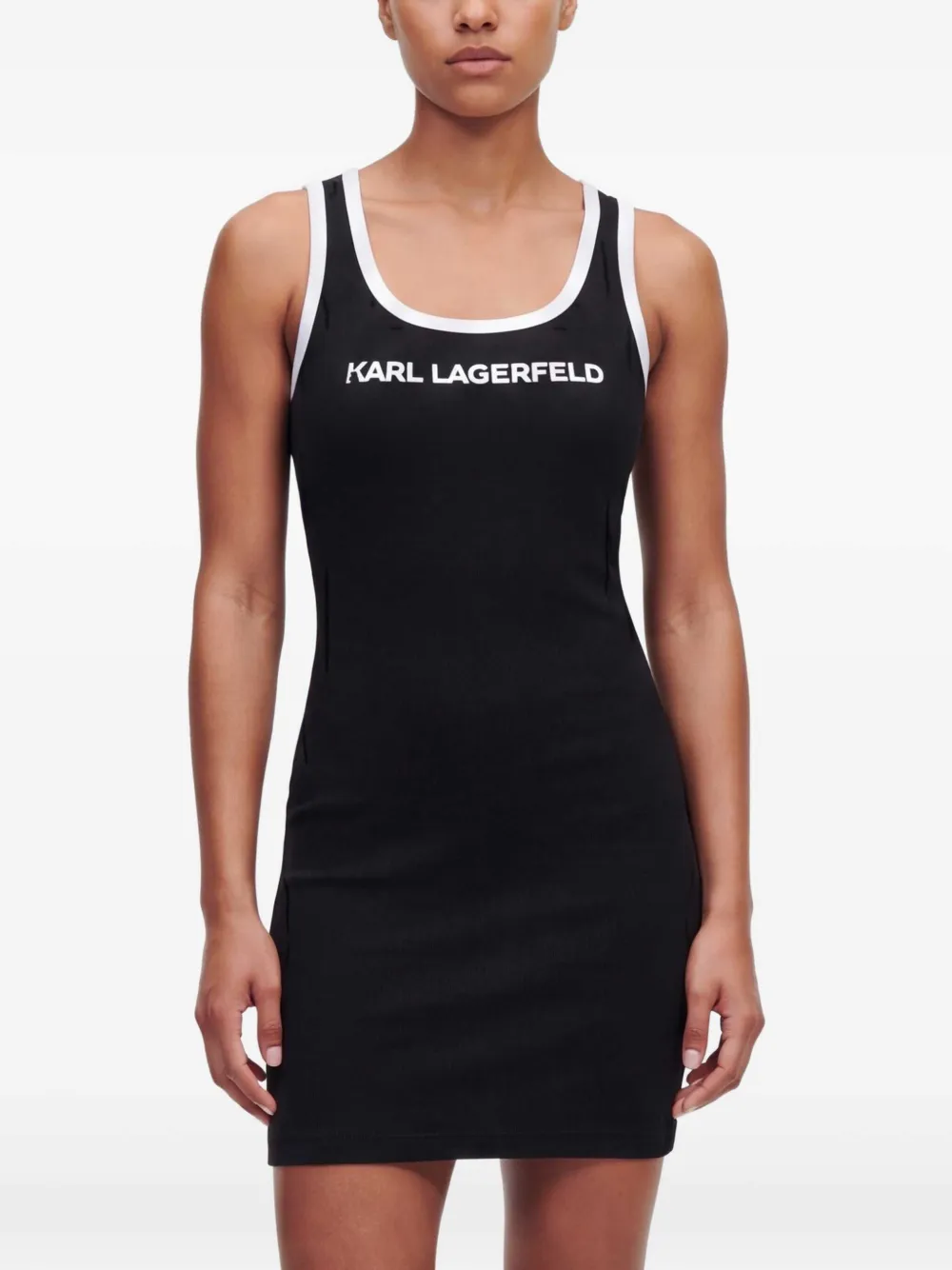 Karl Lagerfeld Doorzichtige strandjurk met logo Zwart
