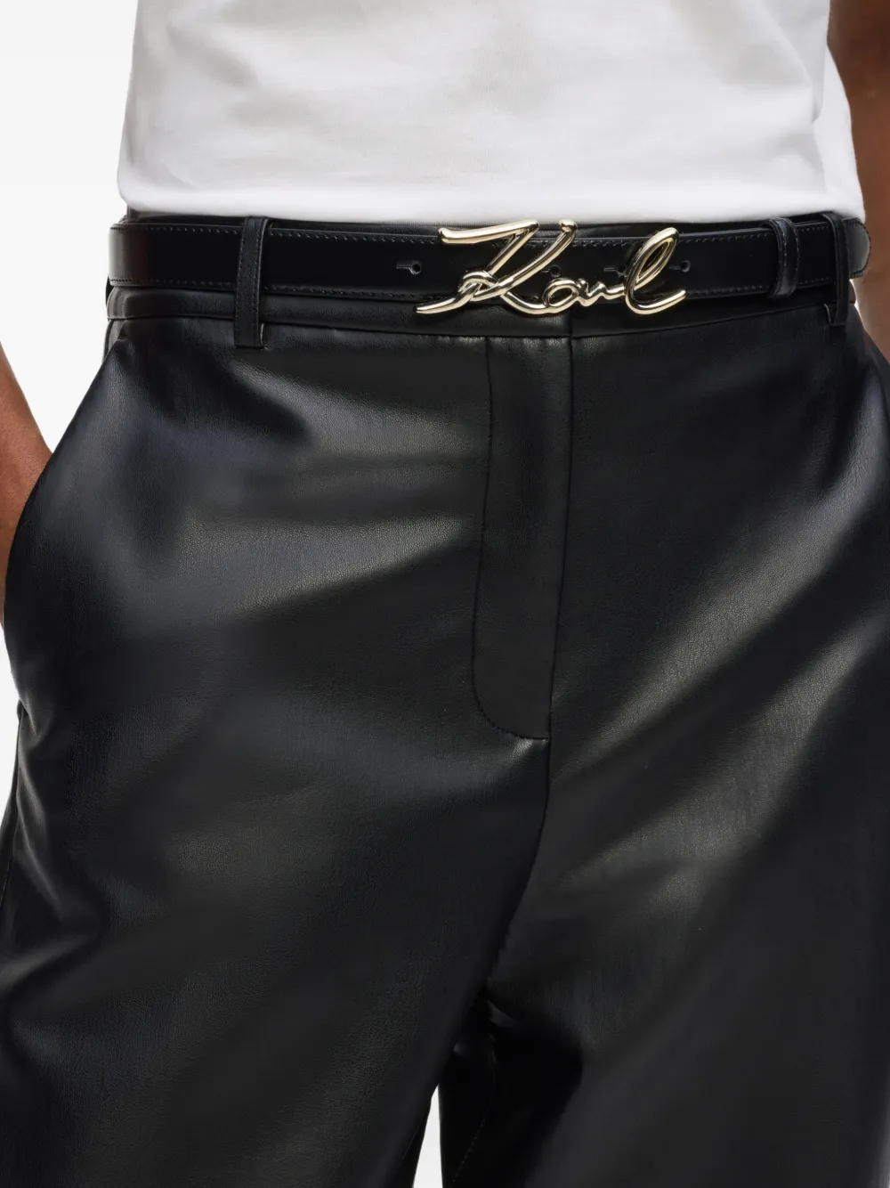 Karl Lagerfeld K Signature leren tas Zwart