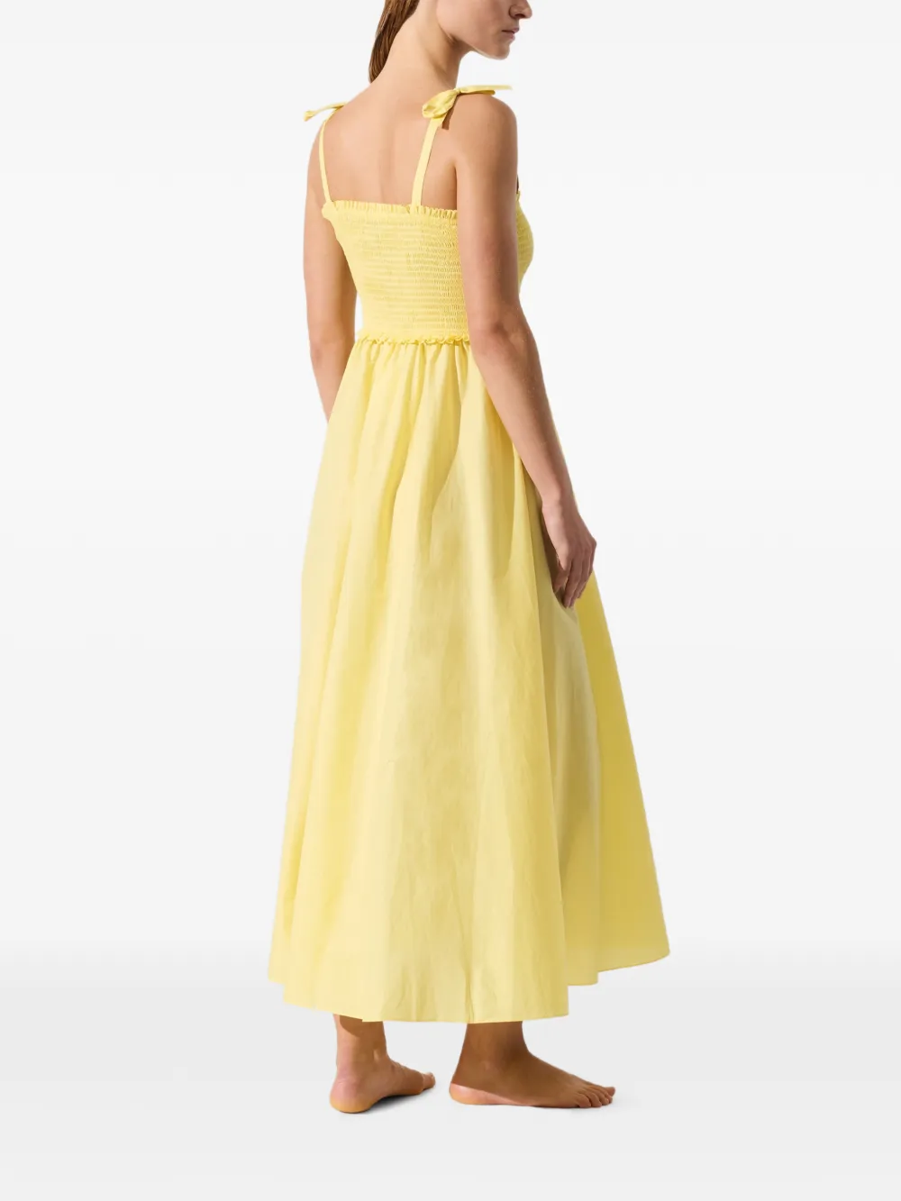 Karl Lagerfeld Signature doorzichtige maxi-jurk met strikdetail Geel