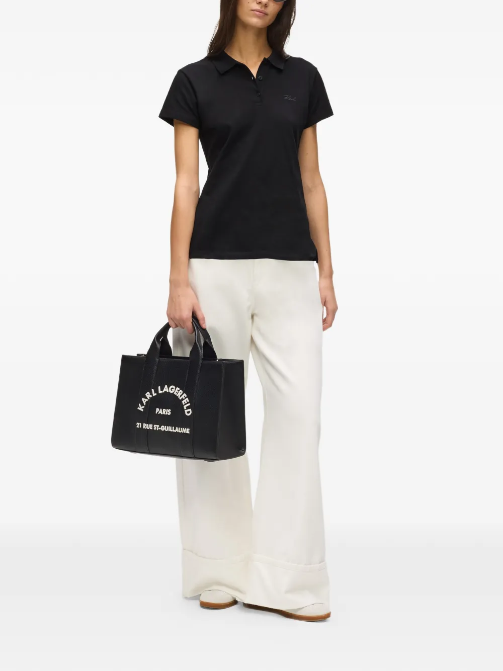 Karl Lagerfeld Piqué poloshirt met klassieke kraag Zwart