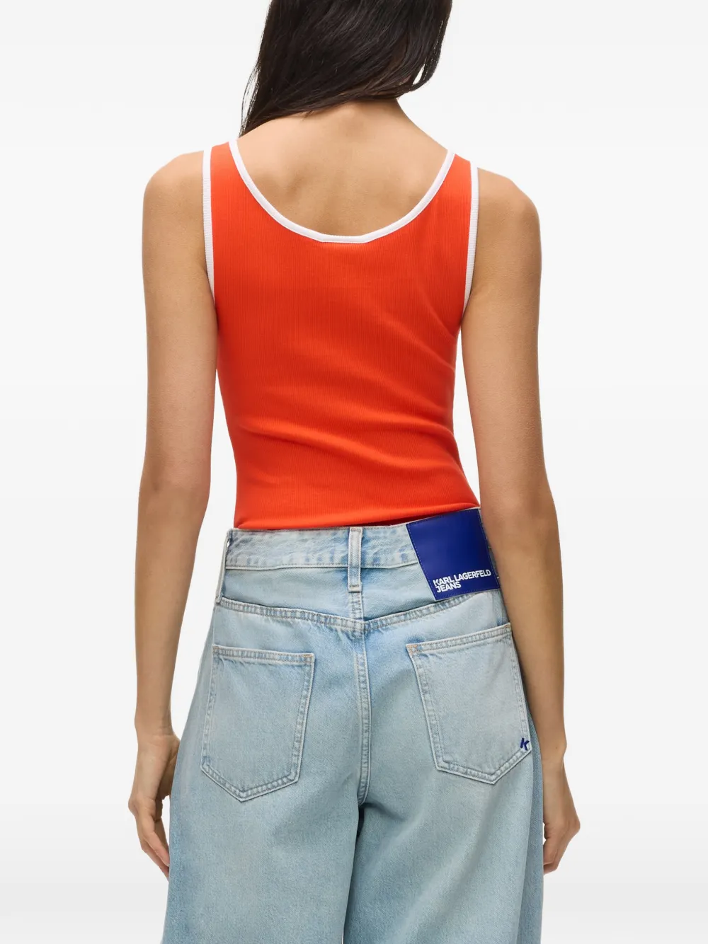 Karl Lagerfeld Jeans Geribbelde top Oranje
