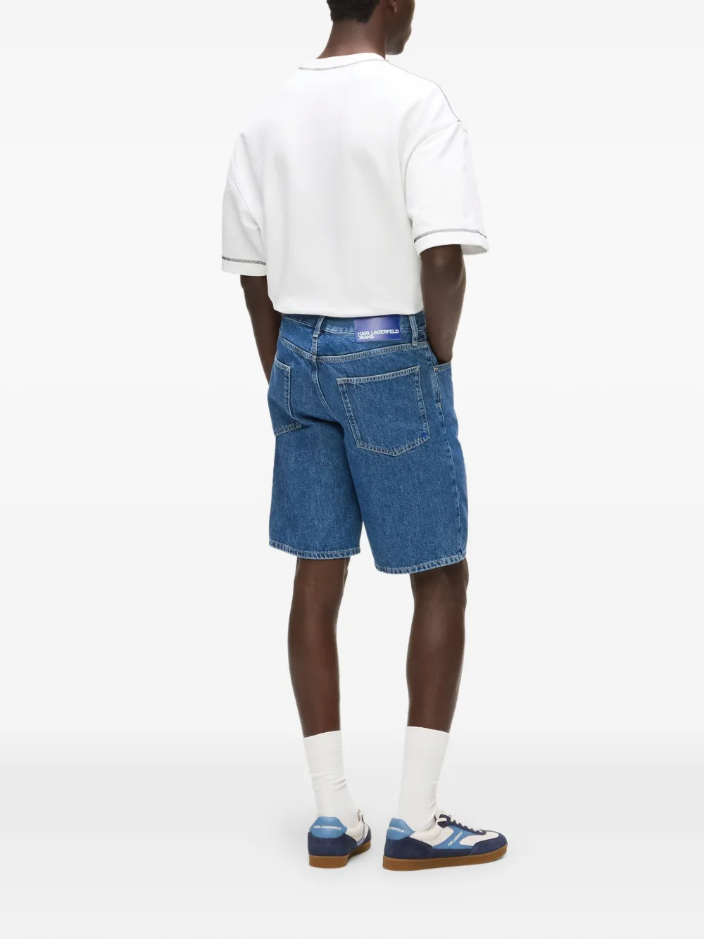 Karl Lagerfeld Jeans Shorts met vijf zakken Blauw