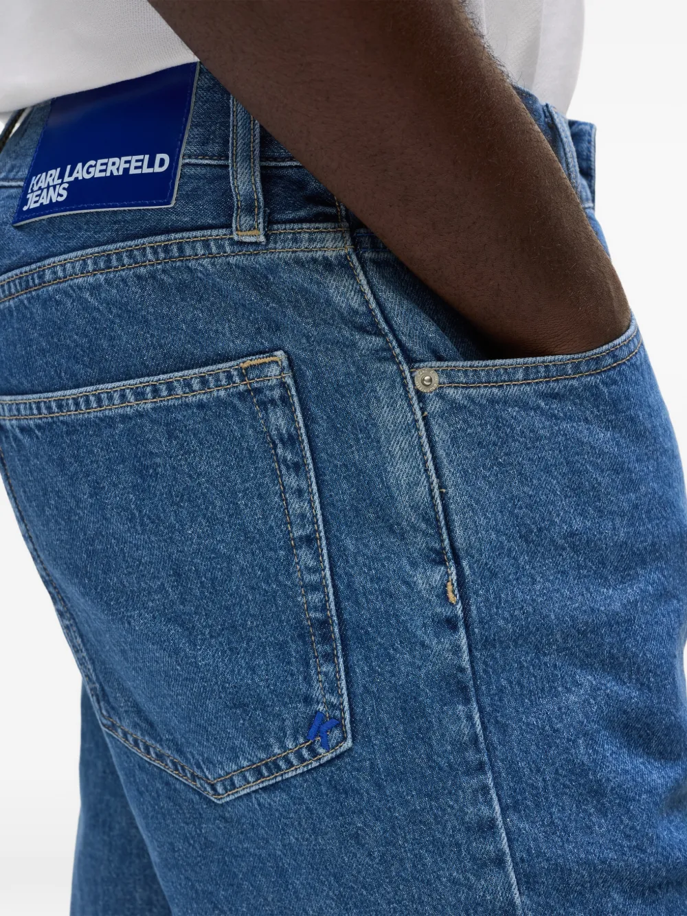 Karl Lagerfeld Jeans Shorts met vijf zakken Blauw
