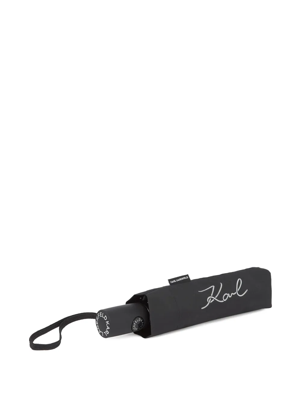 Karl Lagerfeld Kleine K Signature paraplu met touw Zwart