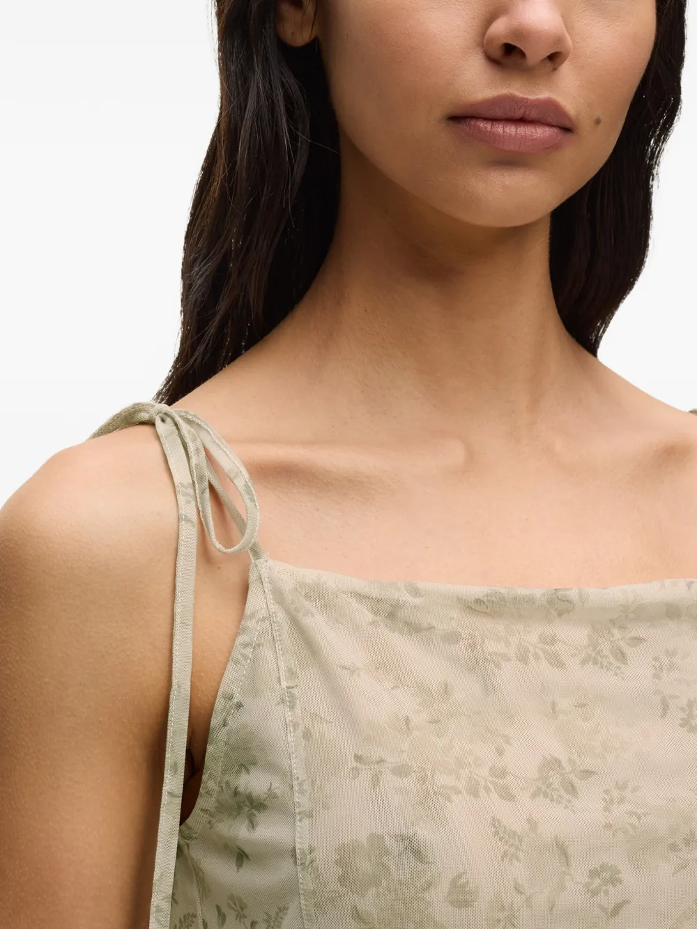 Karl Lagerfeld Jeans Maxi-jurk met bloemenprint Beige
