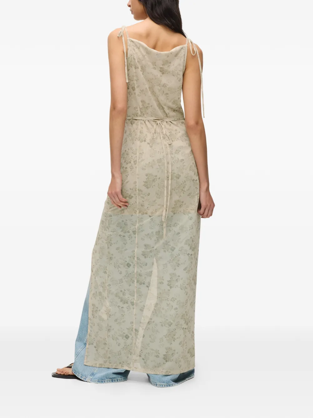 Karl Lagerfeld Jeans Maxi-jurk met bloemenprint Beige