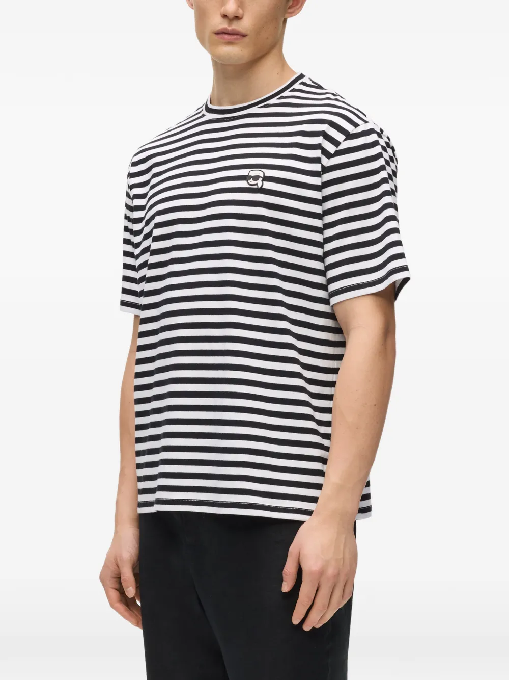 Karl Lagerfeld Ikon ruimvallend gestreept T-shirt Wit