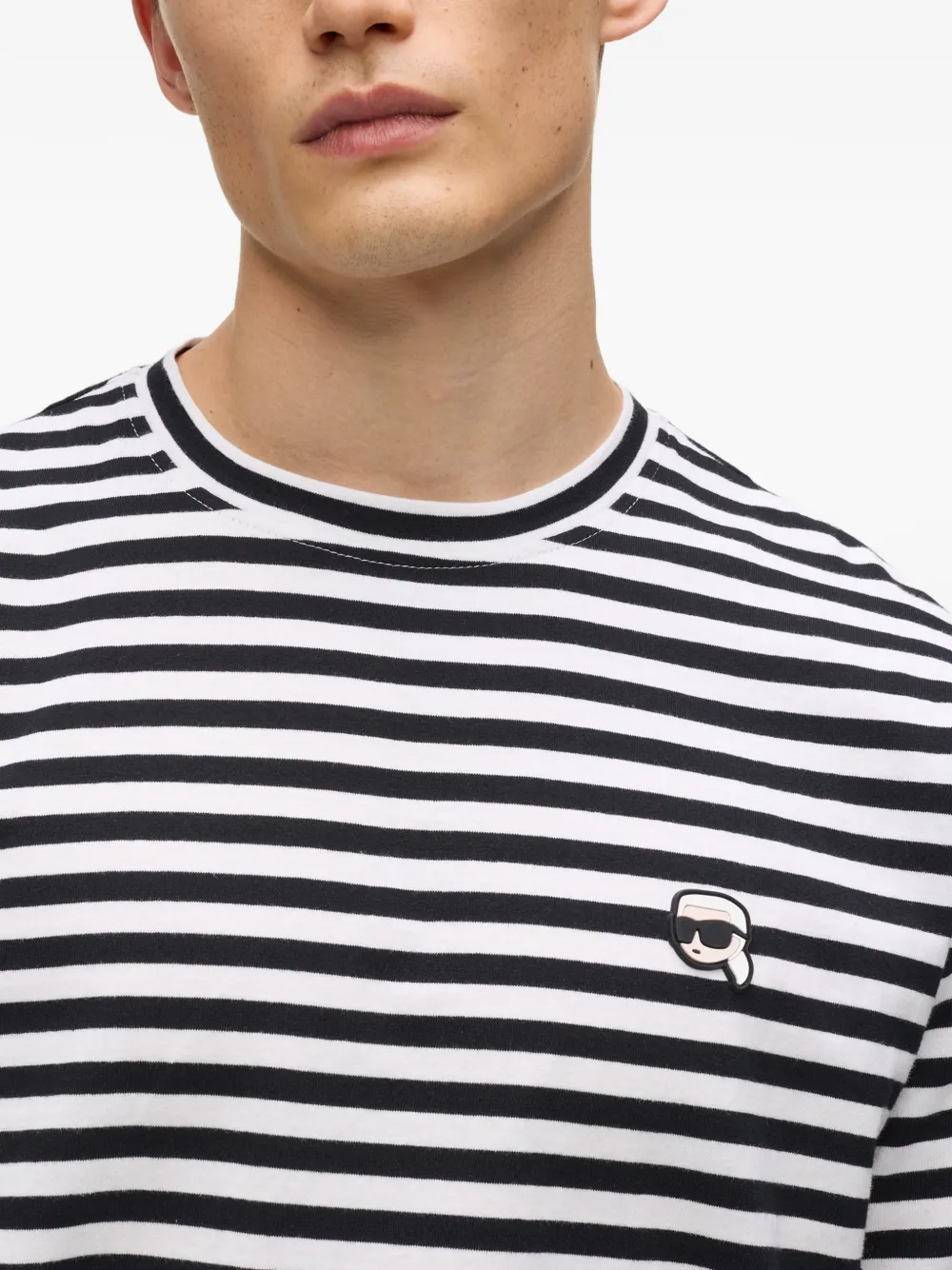 Karl Lagerfeld Ikon ruimvallend gestreept T-shirt Wit