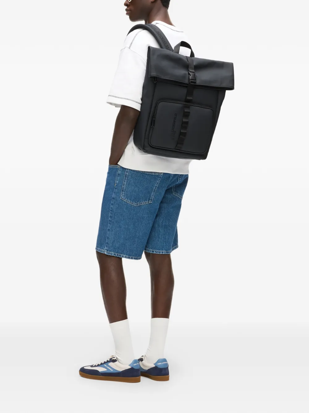 Karl Lagerfeld Jeans Roll Top Backpack - Grey 