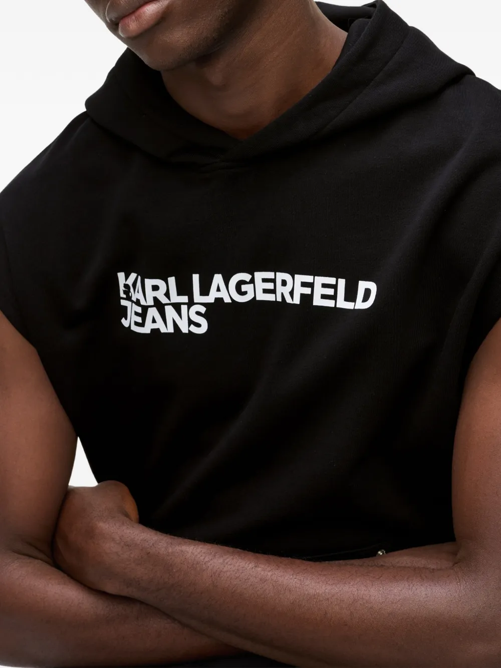 Karl Lagerfeld Jeans Mouwloze hoodie Zwart
