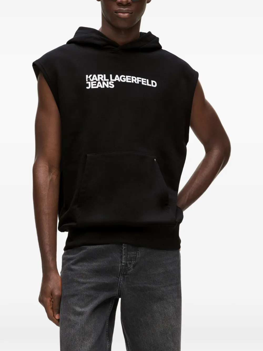 Karl Lagerfeld Jeans Mouwloze hoodie Zwart