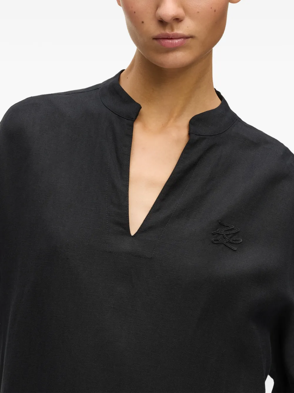 Karl Lagerfeld Shiftjurk met ruches Zwart