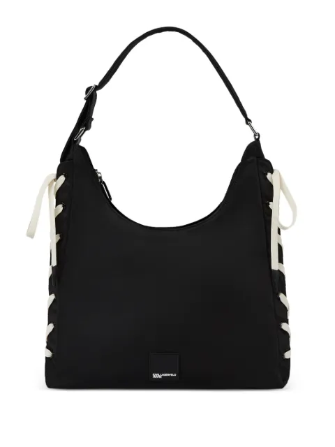 lace-up detail tote bag