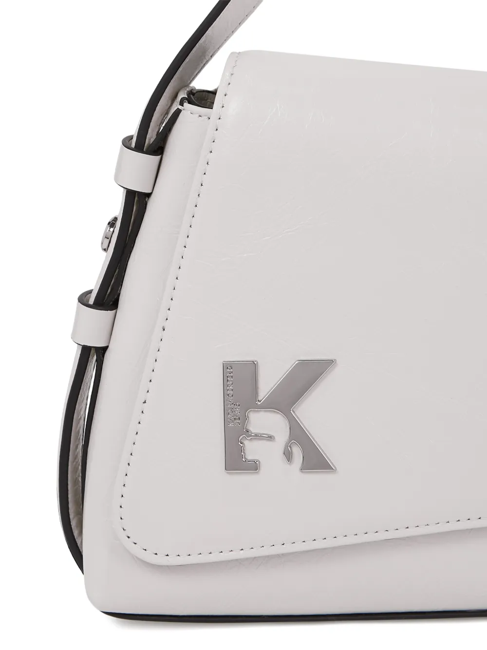 Karl Lagerfeld Jeans Geo leren schoudertas Wit