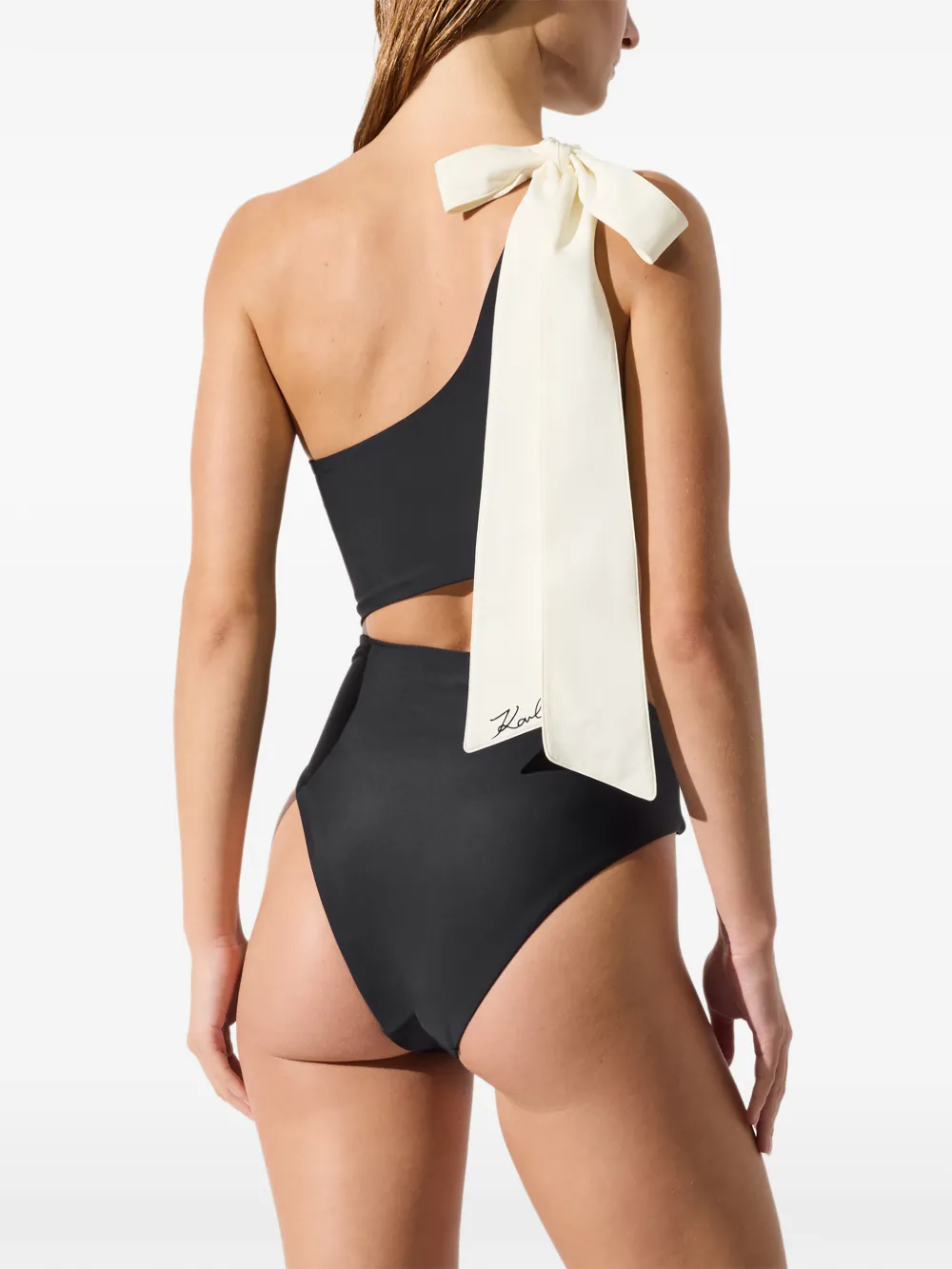 Karl Lagerfeld Asymmetrisch badpak Zwart