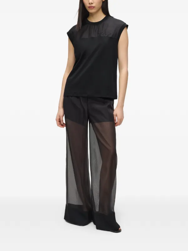 Karl Lagerfeld Signature Organza Tank Top | Black | FARFETCH
