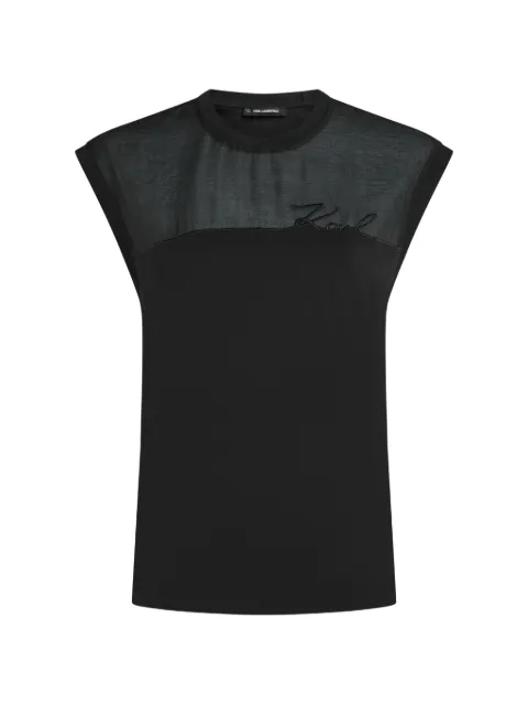 Karl Lagerfeld signature organza tank top