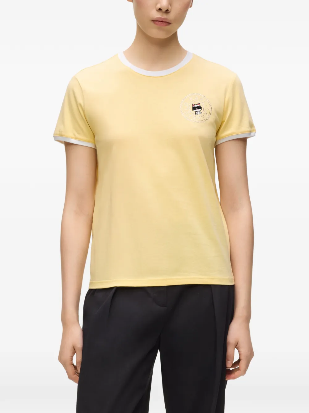 Karl Lagerfeld Ikon Circle T-shirt Geel