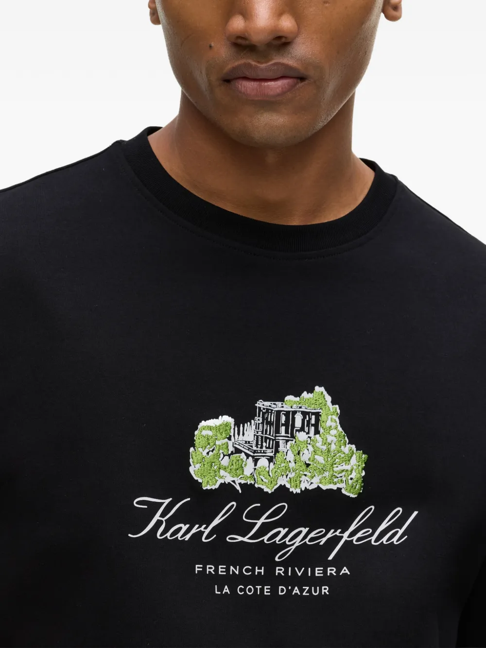Karl Lagerfeld Villa La Vigie T-shirt Zwart