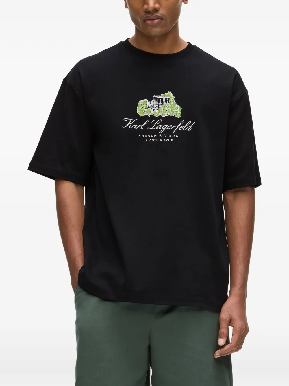 Karl Lagerfeld Villa La Vigie T-shirt Zwart