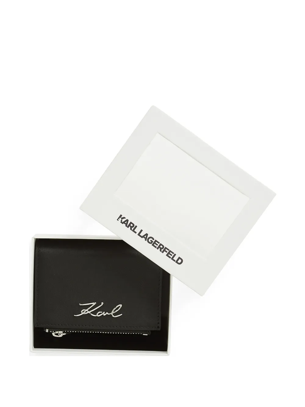 Karl Lagerfeld Portafoglio bi-fold piccolo con logo - Nero