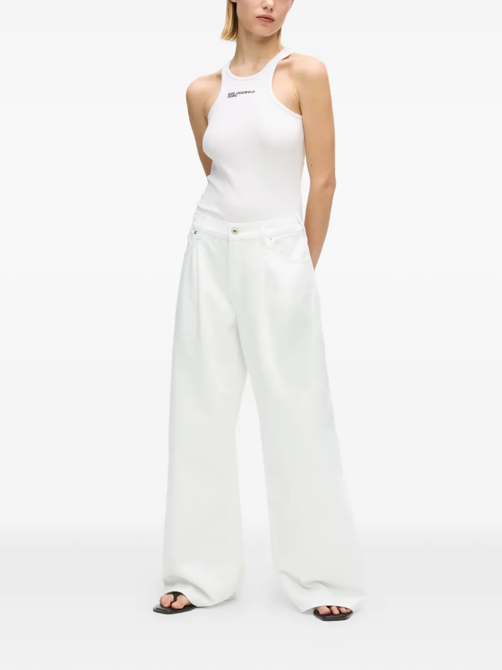  Karl Lagerfeld Jeans Logo-patch Jeans - White 
