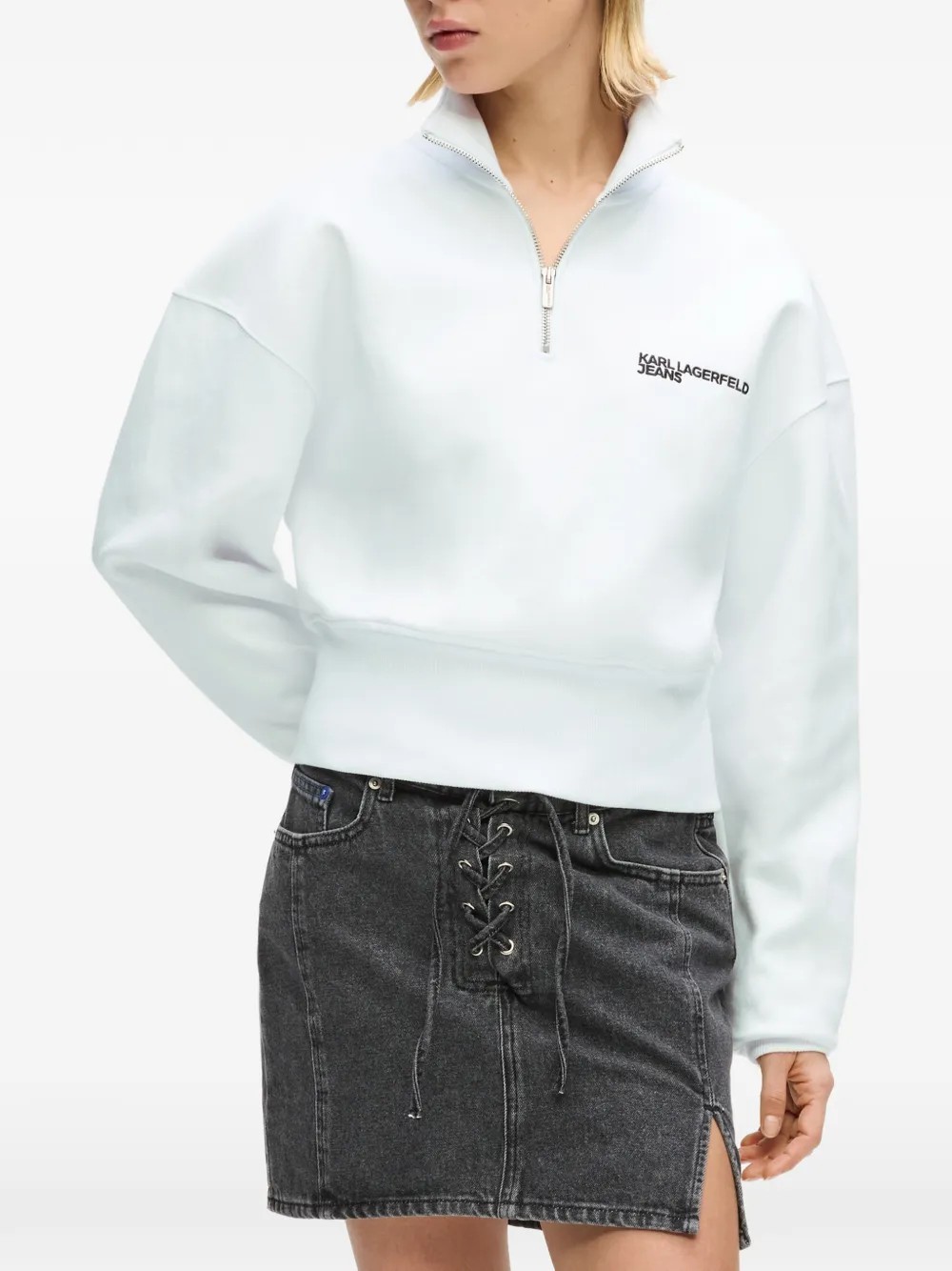  Karl Lagerfeld Jeans Half-zip Sweatshirt - White 