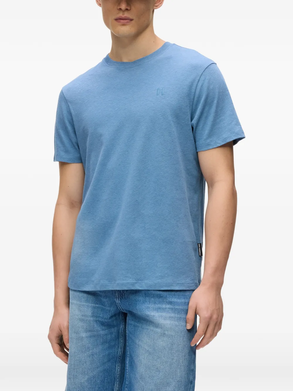 Karl Lagerfeld T-shirt van linnenmix Blauw