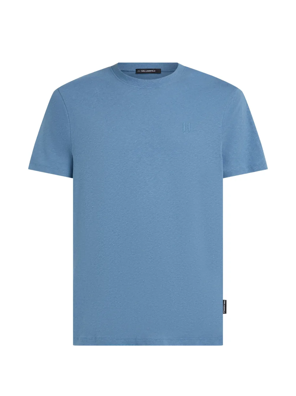 Karl Lagerfeld T-shirt in misto lino - Blu