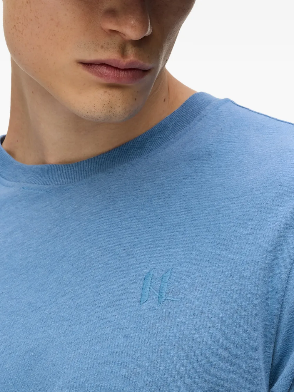 Karl Lagerfeld T-shirt van linnenmix Blauw