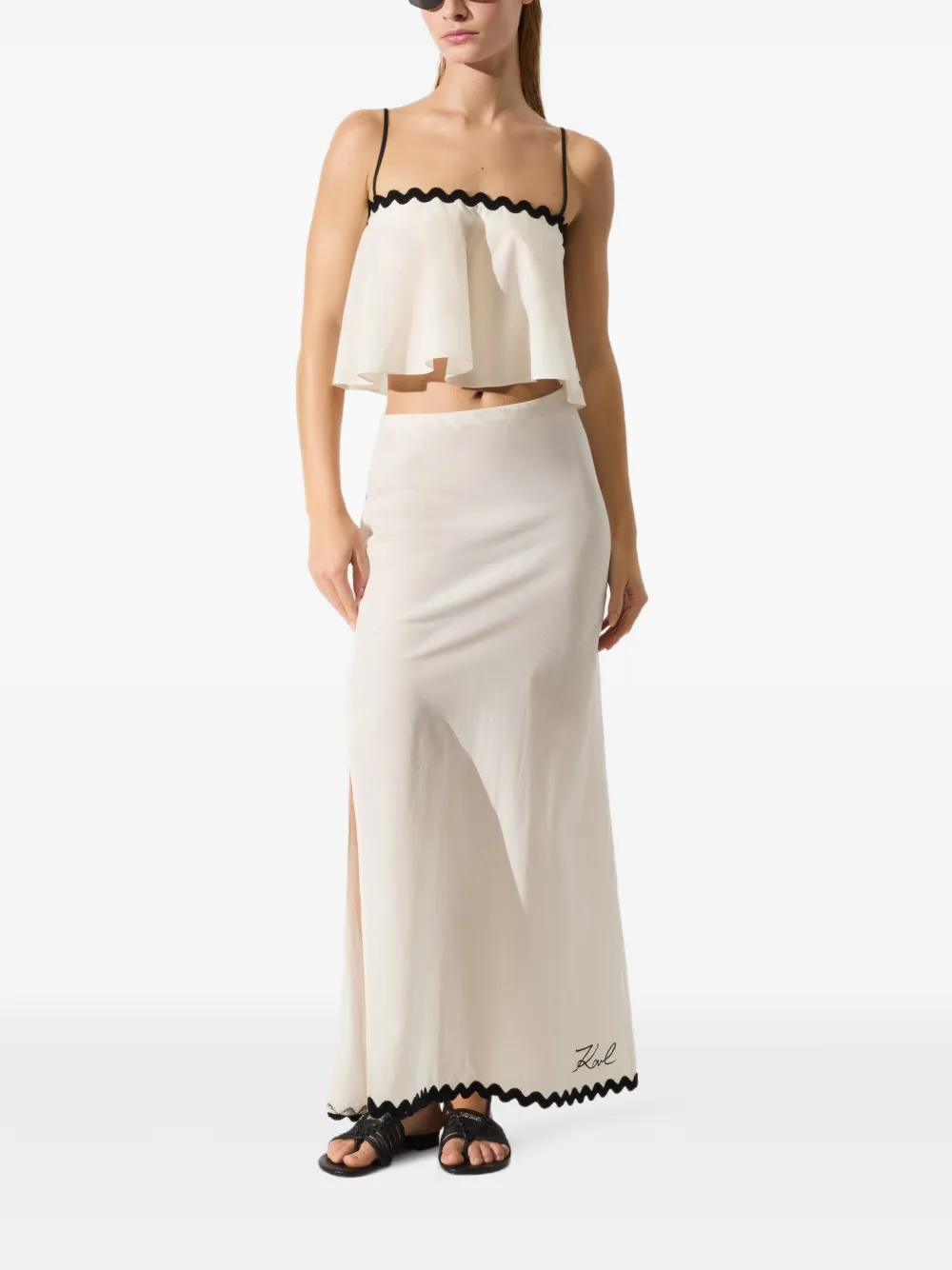 Karl Lagerfeld Signature gewelfde rok Beige