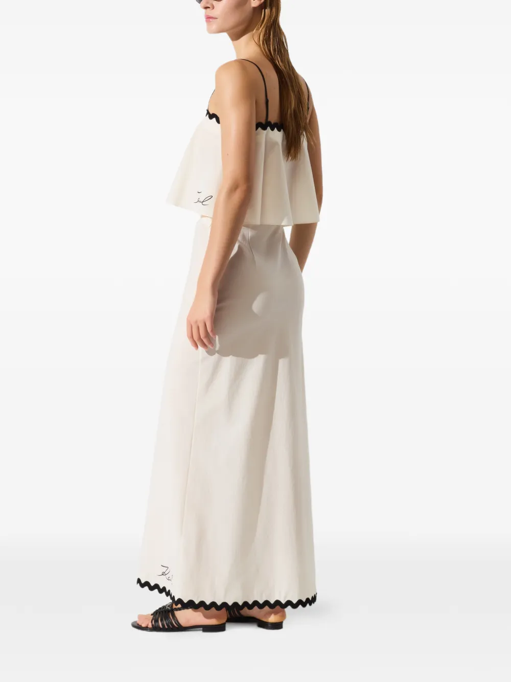 Karl Lagerfeld Signature gewelfde rok Beige
