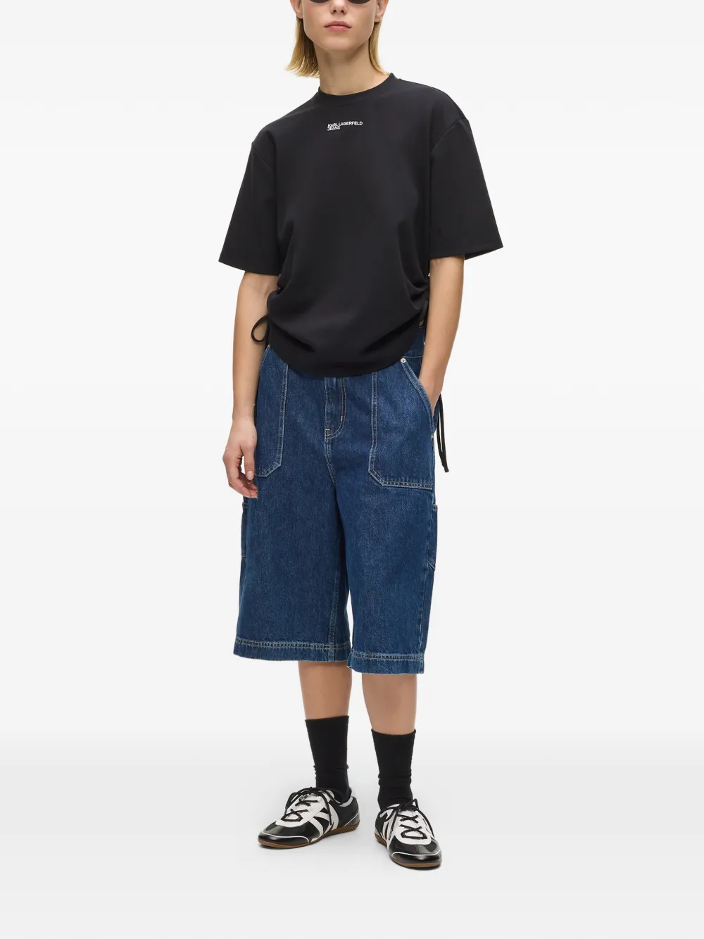 Karl Lagerfeld Jeans Spijkershorts met opgestikte zak Blauw
