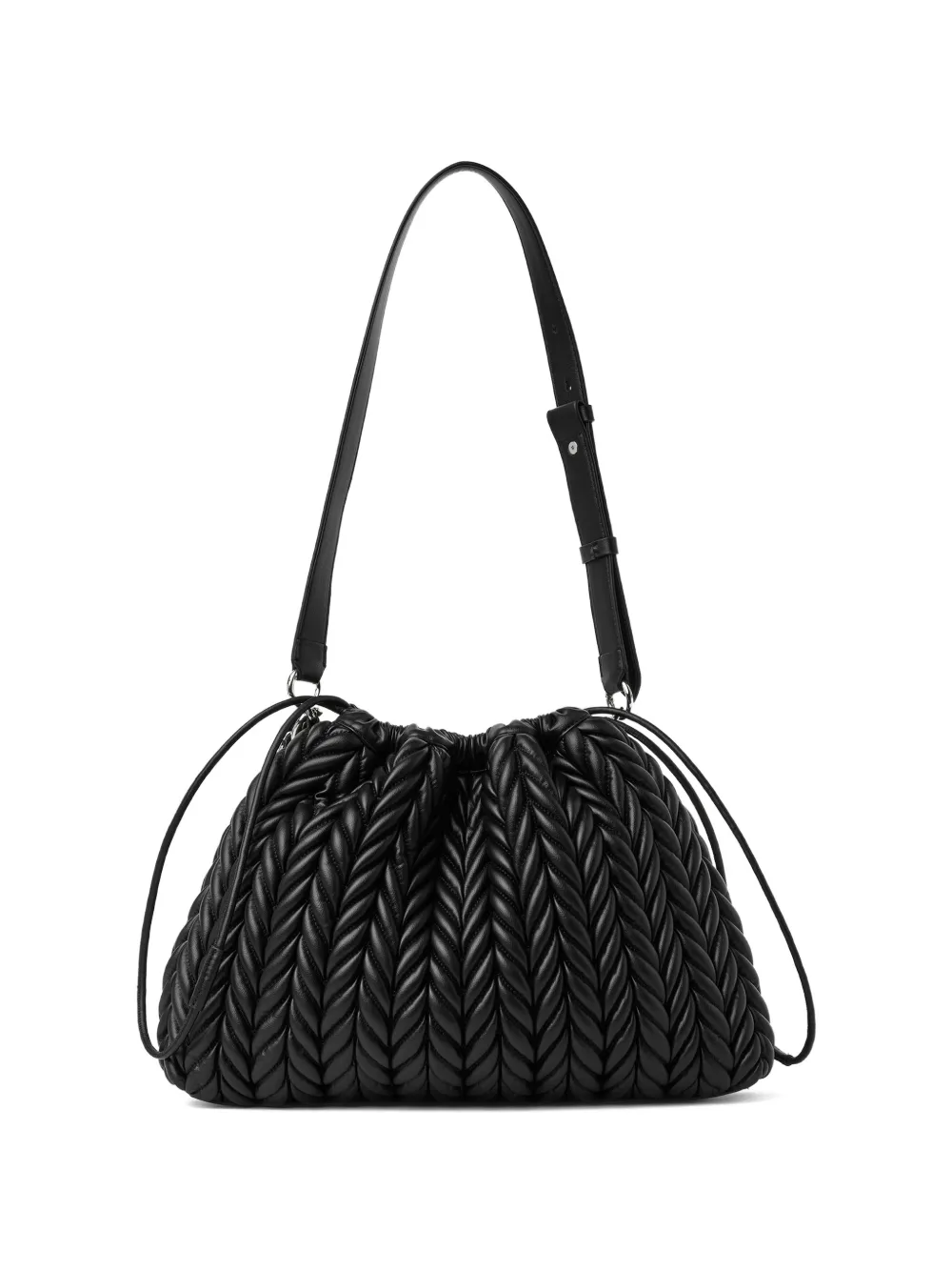  Karl Lagerfeld Medium K/weave Shoulder Bag - Black 