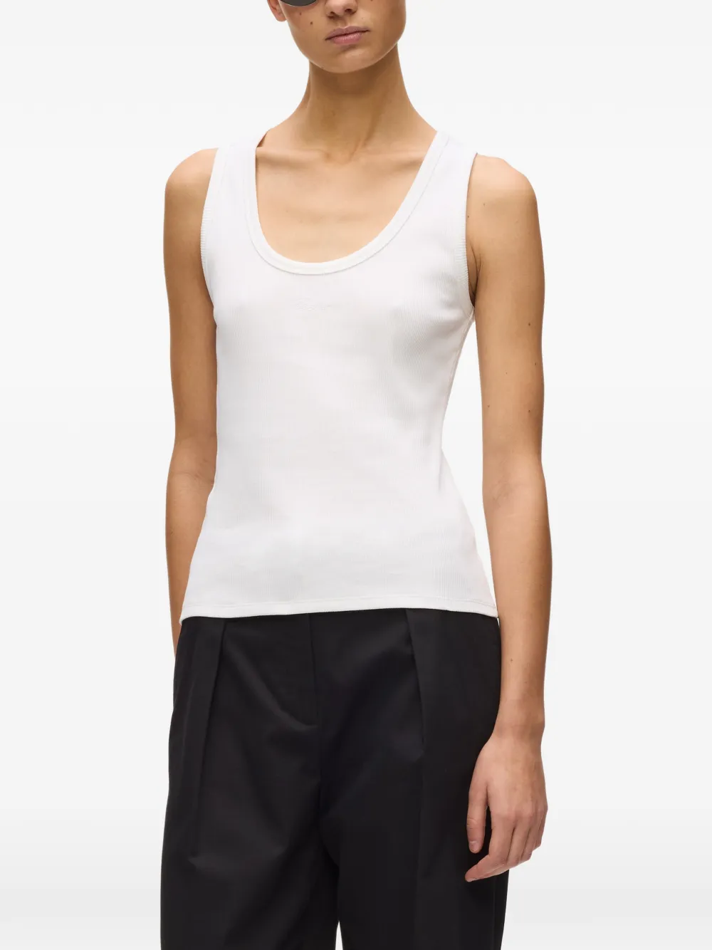 Karl Lagerfeld Tanktop met diepe ronde hals Wit