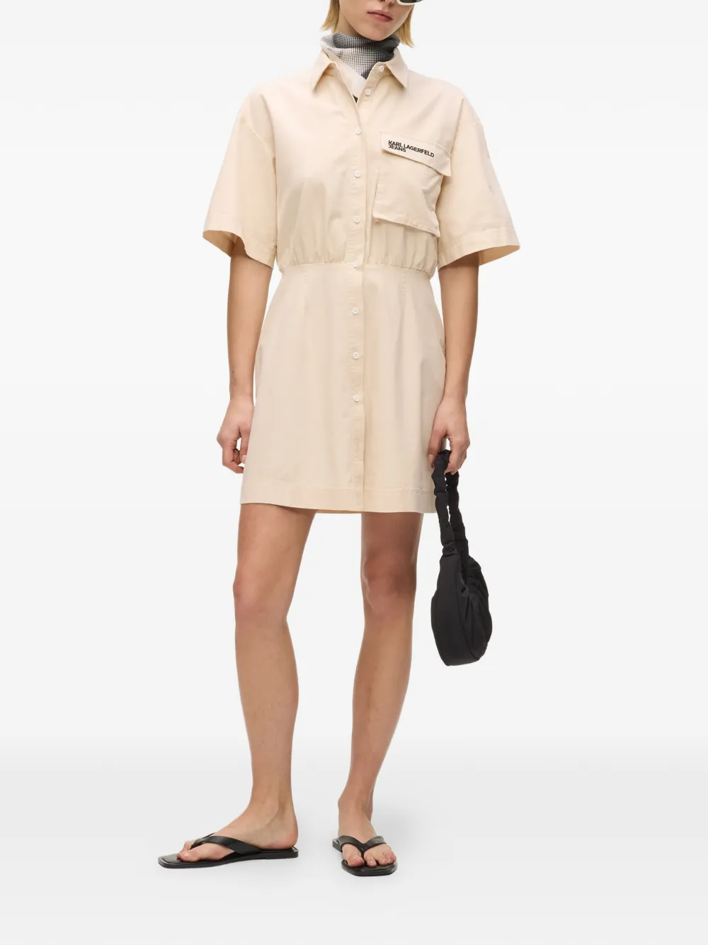 Karl Lagerfeld Jeans Mini-jurk met klepzak Beige