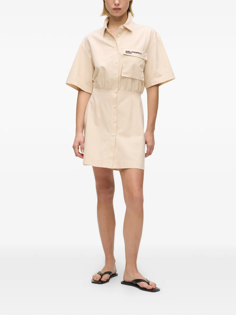 Karl Lagerfeld Jeans Mini-jurk met klepzak Beige