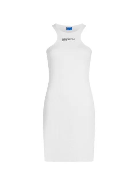 ribbed logo mini dress