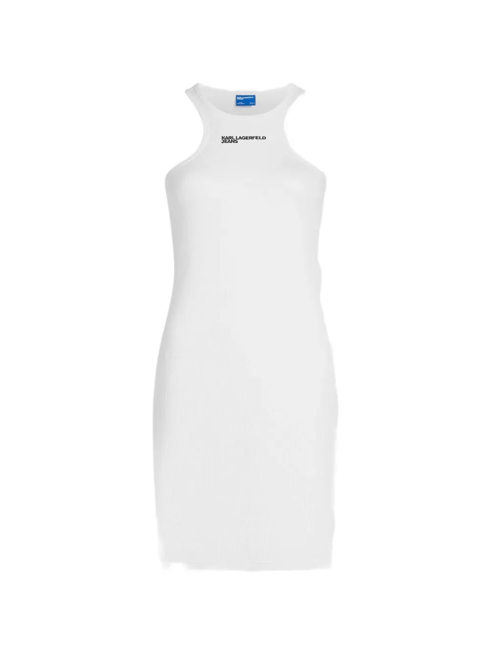 Karl Lagerfeld Jeans Geribbelde mini-jurk met logo Wit