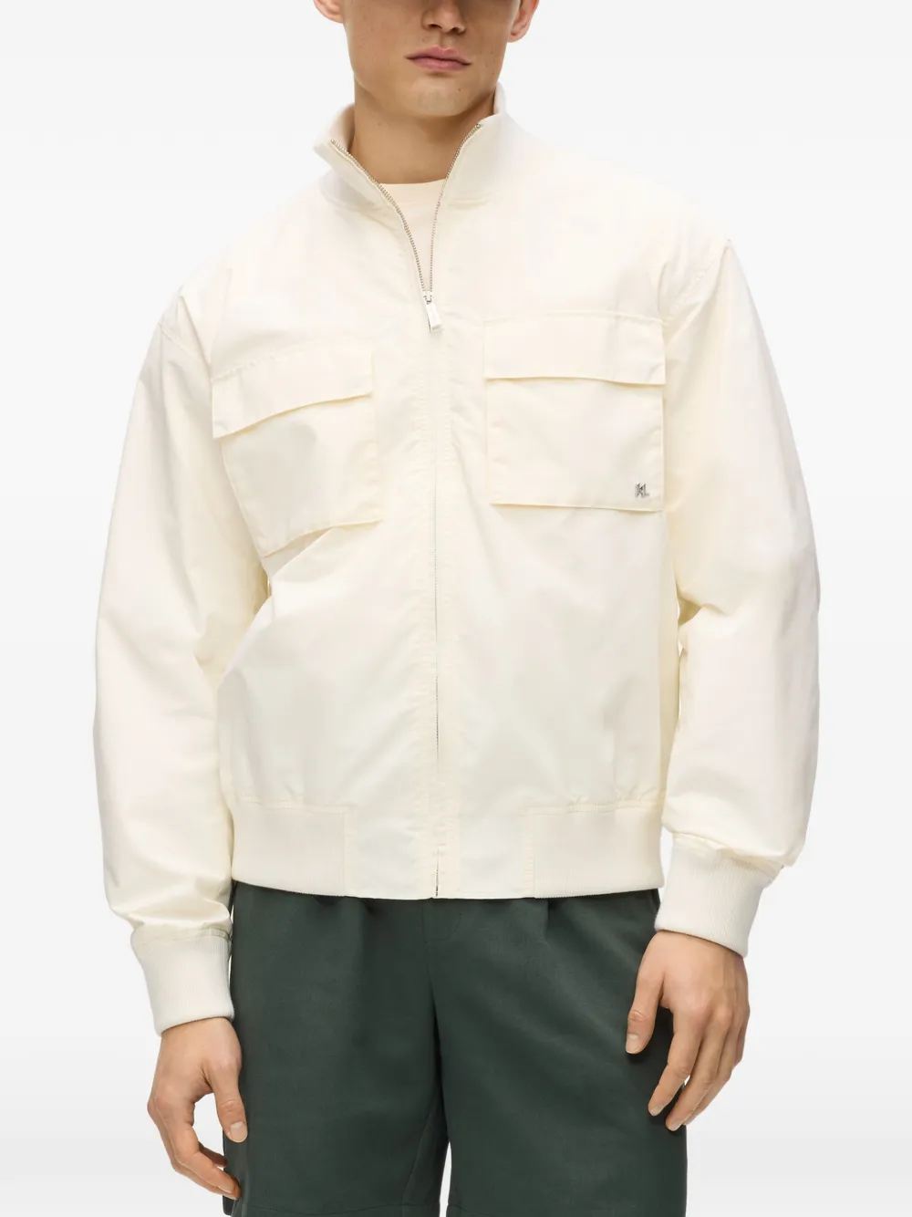 Karl Lagerfeld Vacances jack met geribbelde kraag Beige