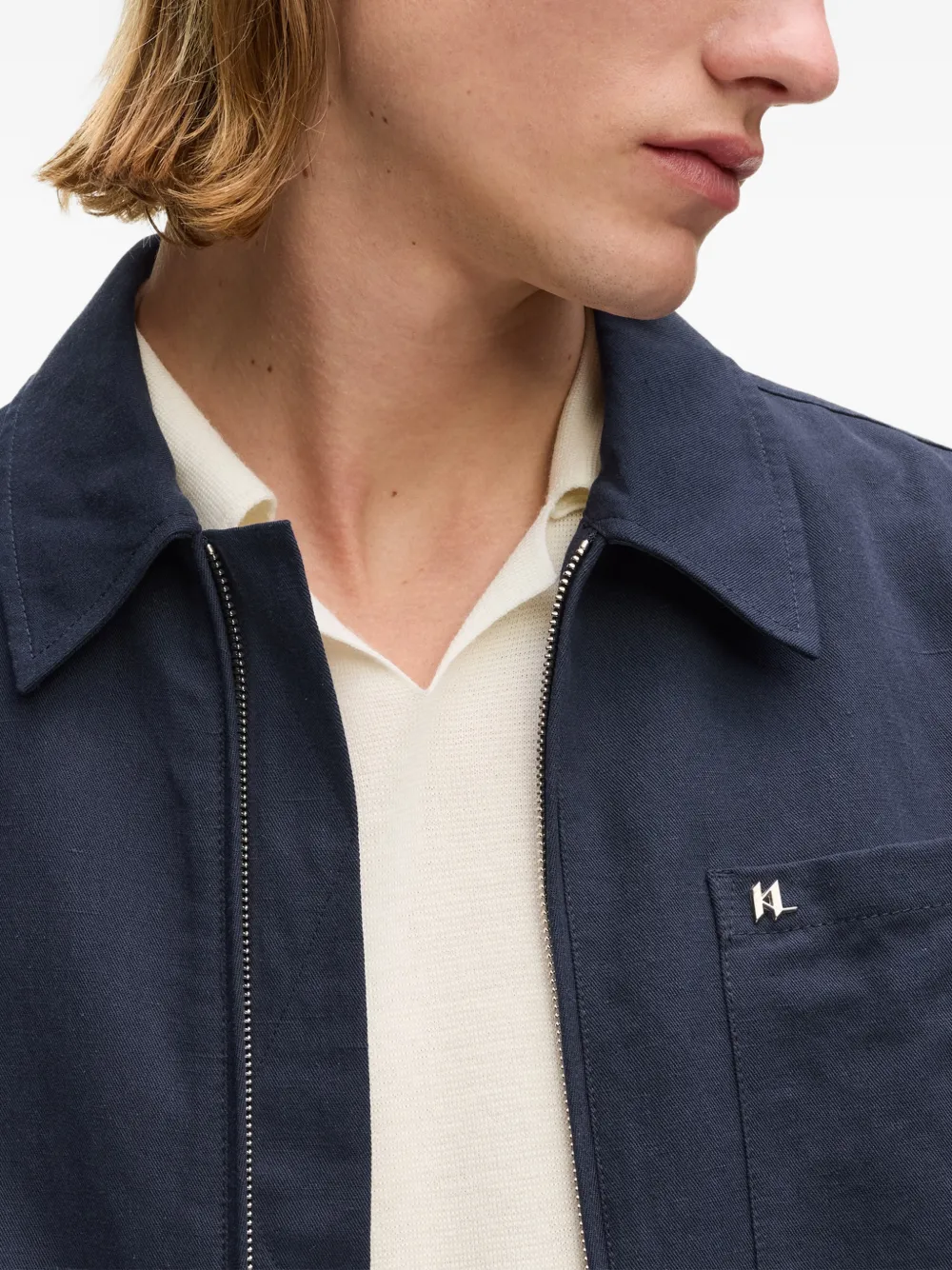 Karl Lagerfeld Linnen jack met zakken Blauw
