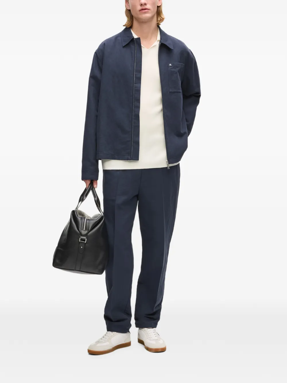 Karl Lagerfeld Linnen jack met zakken Blauw