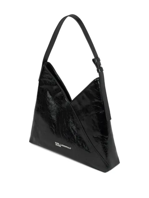 small Geo leather tote bag